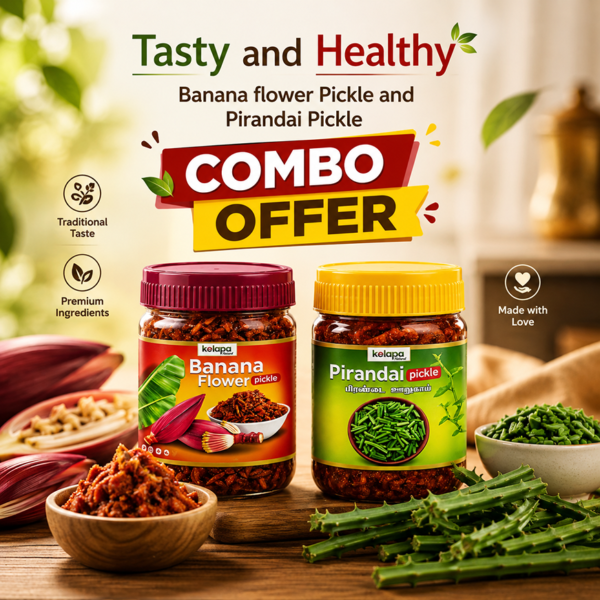 Banana Flower & Pirandai pickle Combo (2 Flavors in one pack)